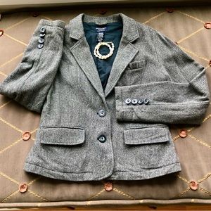 American Eagle wool blazer, gray herringbone